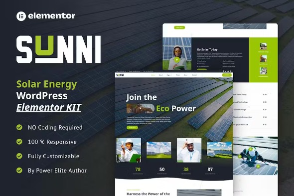 Sunni 1.0.0 – Solar Energy Elementor Template Kit