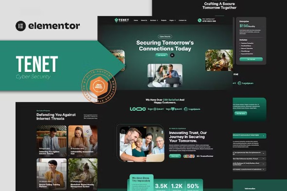 Tenet 1.0.0 – Cyber Security Services Elementor Pro Template Kit