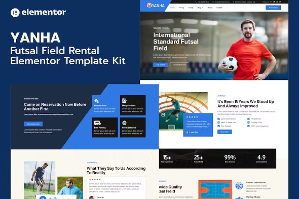 Yanha 1.0.0 – Futsal Field Rental Elementor Pro Template Kit