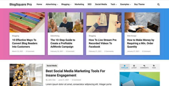 WP Enjoy BlogSquare Pro 1.0.4