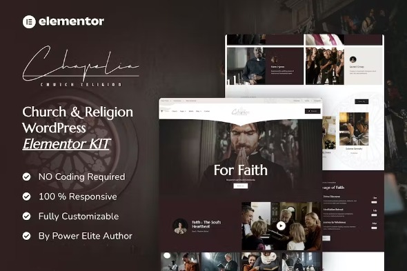 Chapelia 1.0.0 – Church & Religion Elementor Pro Template Kit