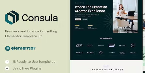 Consula 1.0 – Business and Finance Consulting Elementor Template Kit