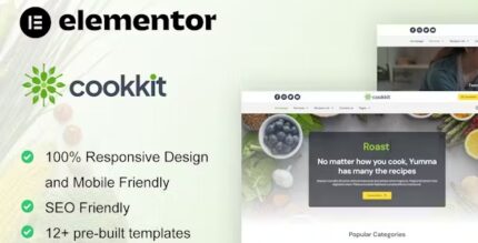 Cookkit - Food Recipe & Nutrition Service Elementor Pro Template Kit
