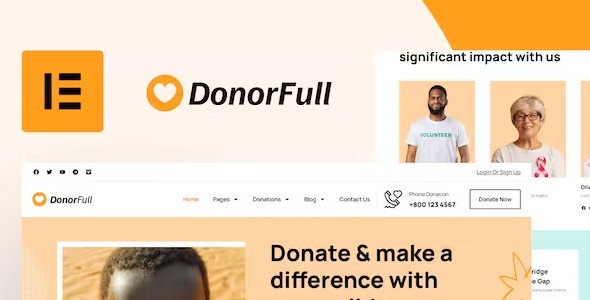 DonorFull 1.0 – Charity & Donation Elementor Template Kit