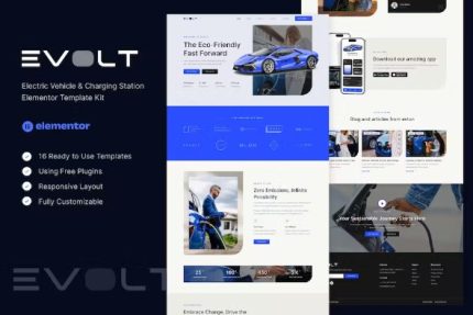 Evolt - Electric Vehicle & Charging Station Elementor Template Kit