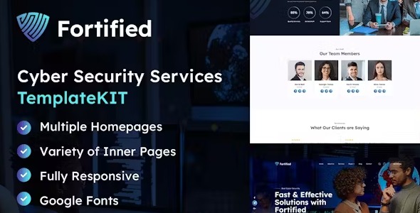 Fortified 1.1 – Cyber Security Services Elementor Template Kit