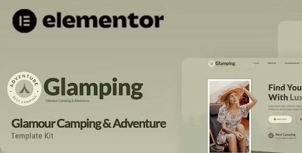 Glamping 1.0 – Glamour Camping & Adventure Elementor Template Kit
