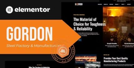 Gordon - Steel Factory & Industrial Plant Manufacturing Elementor Template Kit