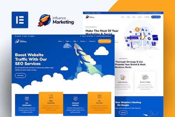 Influence Marketing 1.1.8 – SEO & Digital Agency Elementor Template Kit