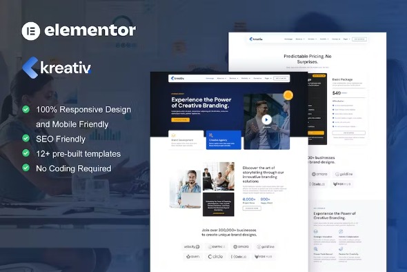 Kreativ 1.0 – Digital Agency & Creative Branding Elementor Pro Template Kit