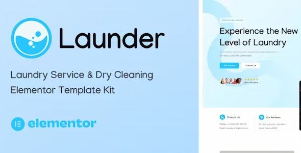 Launder 1.0 – Laundry Service & Dry Cleaning Elementor Template Kit