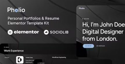 Pholio - Personal Portfolios & Resume Elementor Template Kit