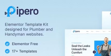 Pipero - Plumber & Handyman Services Elementor Template Kit