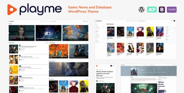 PLAYME 1.0.8 – Game News and Database WordPress Theme