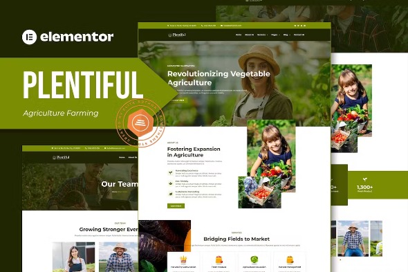 Plentiful 20250426 – Agriculture Farming Elementor Template Kit
