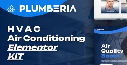 Plumberia - Air Conditioning & HVAC Repair Service Elementor Pro Template Kit