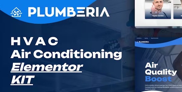 Plumberia 1.0 – Air Conditioning & HVAC Repair Service Elementor Pro Template Kit