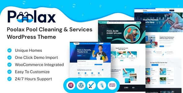 Poolax 1.0.2 – Pool Cleaning & Services WordPress Theme