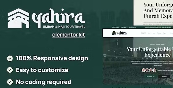 Qahira 1.0 – Umrah & Hajj Tour Travel Elementor Template Kit