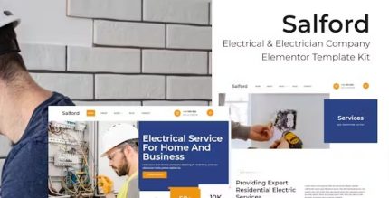 Salford - Electrical & Electrician Service Company Elementor Pro Template Kit