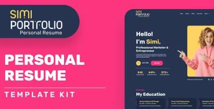 Simi - Personal Portfolio & Resume Elementor Template Kit