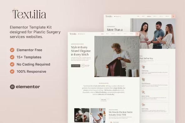 Textilia 1.0 – Textile & Garment Industry Elementor Template Kit