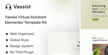 Vassist - Virtual Assistant Elementor Pro Template Kit