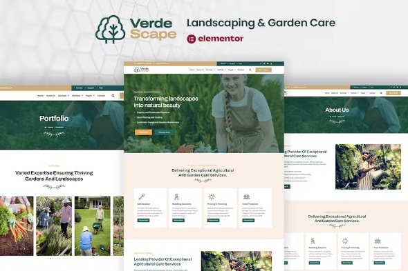 VerdeScape 1.0.0 – Landscaping & Garden Care Elementor Pro Template Kit