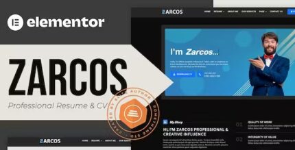 Zarcos - Professional Resume & CV Elementor Template Kit