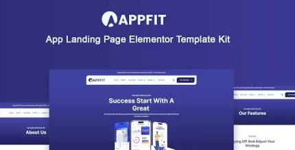 Appfit - App Landing Page Elementor Pro Template Kit