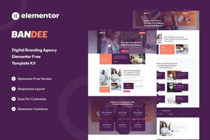 Bandee - Digital Branding Agency Elementor Template Kit
