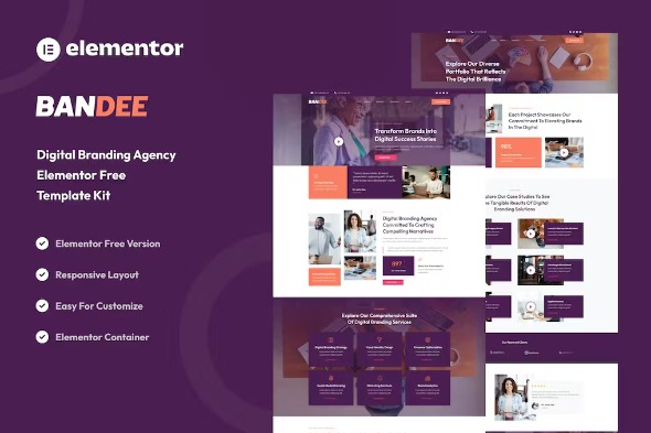 Bandee  – Digital Branding Agency Elementor Template Kit