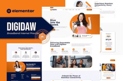 Digidaw - Broadband Internet Services Provider Elementor Template Kit