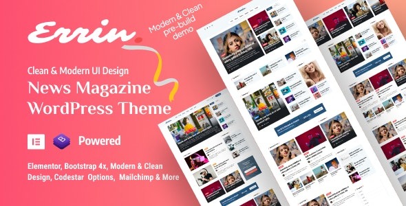 Errin 2.0.3 – Personal Blog WordPress Theme