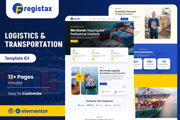 Fregistax  – Cargo & Logistics Elementor Template Kit