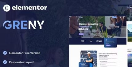 Greny - Solar & Renewable Energy Elementor Template Kit