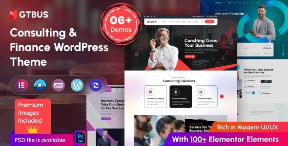 GTBUS 1.0.3 – Consulting & Finance WordPress Theme