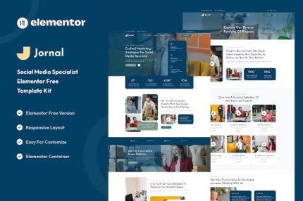 Jornal - Social Media Specialist Elementor Template Kit