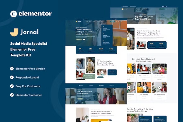 Jornal  – Social Media Specialist Elementor Template Kit