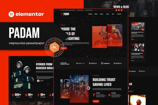 Padam 1.0 – Firefighter Departement Elementor Template Kit