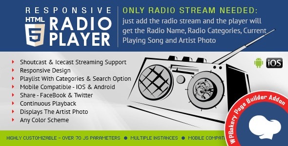 CLEVER HTML5 Radio Player Addon For WPBakery 2.5.3