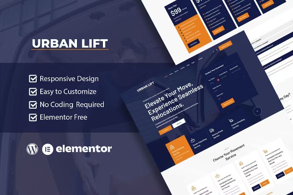 UrbanLift  – Moving Company Service Elementor Template Kit