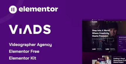 Viads - Videographer Agency Elementor Template Kit