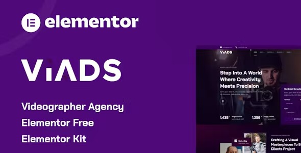 Viads 1.0 – Videographer Agency Elementor Template Kit