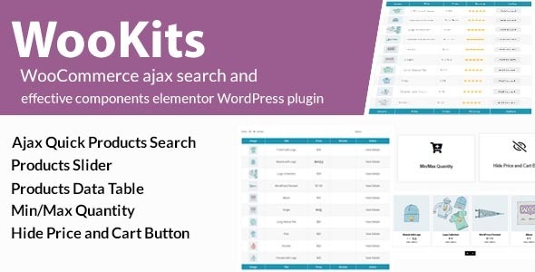 Wookits 1.1.0 – WooCommerce ajax search and effective components elementor WordPress plugin