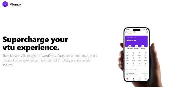 Vtu Max - Ultimate Vtu WordPress Plugin