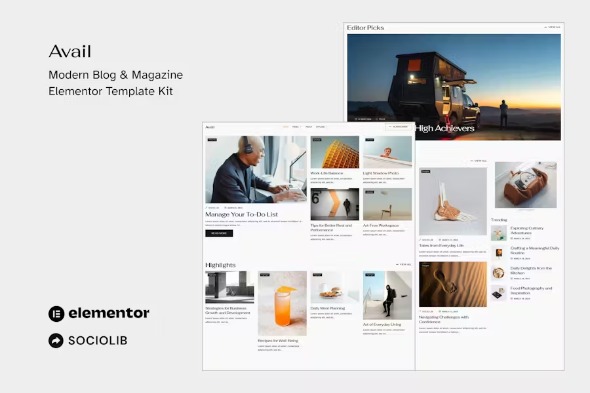 Avail 1.0 – Modern Blog & Magazine Elementor Template Kit
