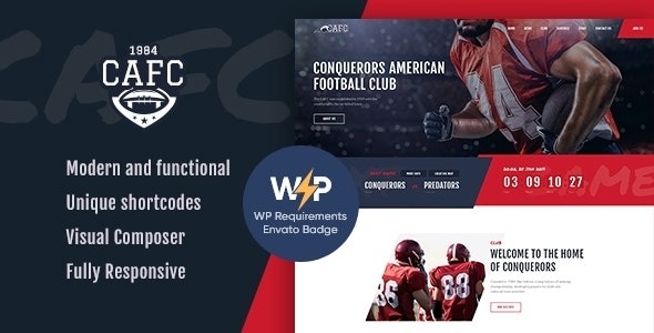Conquerors - American Football & NFL WordPress Theme