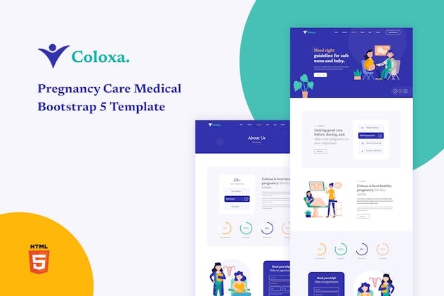 Coloxa - Pregnancy Care Medical Bootstrap 5 Template