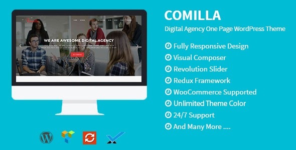 Comilla 1.8 – Digital Agency One Page WordPress Theme